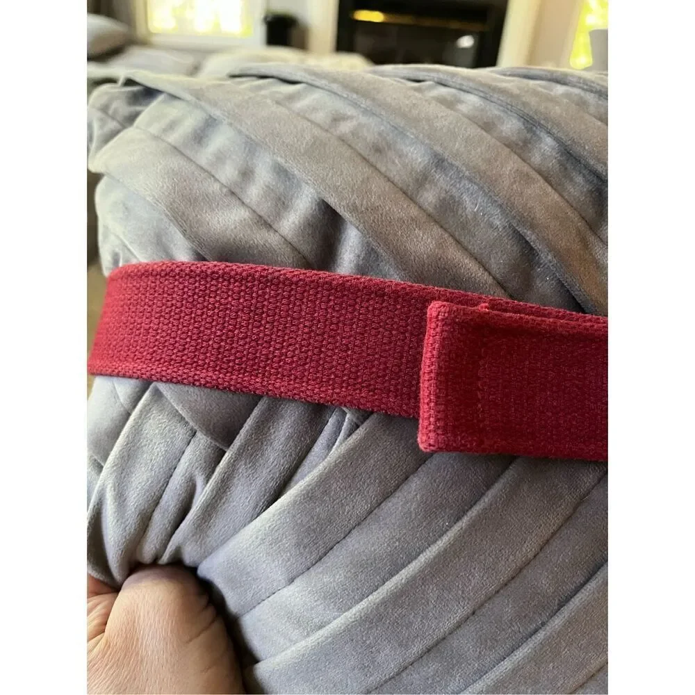 Vintage Polo Ralph Lauren Burgundy Canvas US Made Belt sz L EUC